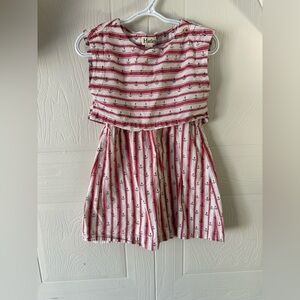 Hatley striped dress 5T with anchor design, lined.